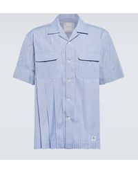 Sacai - Striped Cotton Shirt - Lyst
