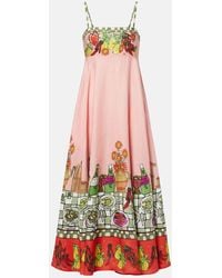 ALÉMAIS - X Greg Sindel Contessa Printed Linen Maxi Dress - Lyst