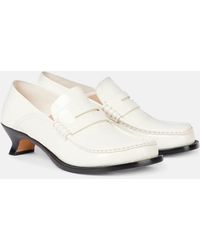 Loewe - Campo 45 Croc-Effect Leather Loafer Pumps - Lyst