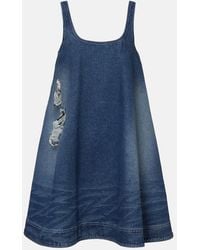 Simone Rocha - Vestido Corto De Denim Desgastado - Lyst