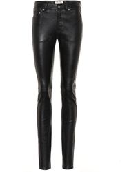 Saint Laurent Ochre Nappa Leather Pant in Yellow | Lyst