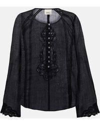 Isabel Marant - Luciele Embroidered Ramie Blouse - Lyst