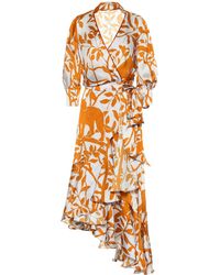 Johanna Ortiz Vestido wrap Journal Of A Traveler - Naranja