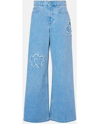 Marni - Patch-Applique Wide-Leg Jeans - Lyst