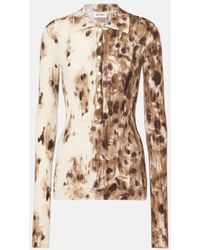 The Attico - Printed Cashmere And Silk Polo Sweater - Lyst