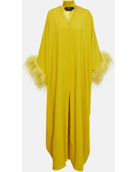 ‎Taller Marmo - 10am Feather-trimmed Crepe Kaftan - Lyst