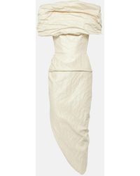 Maticevski - Amber Draped Cotton-blend Midi Dress - Lyst