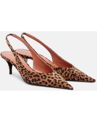 AMINA MUADDI - Anok 55 Leopard-Print Suede Slingback Pumps - Lyst