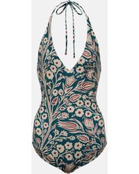 Loro Piana - Printed Halterneck Swimsuit - Lyst