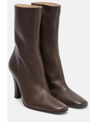 The Row - Mona Leather Ankle Boots - Lyst