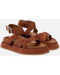 Gia Borghini - Gia/rhw Rosie 41 Suede Platform Sandals - Lyst