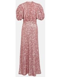 ROTATE BIRGER CHRISTENSEN - Drehen Sie das Jacquard -Kleid mit geschwollenen Ärmeln - Lyst
