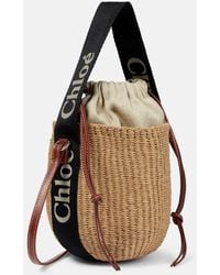 Chloé - Bucket-Bag Woody Small mit Leder - Lyst