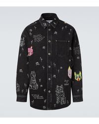Loewe - X Louis Wain Embroidered Denim Overshirt - Lyst