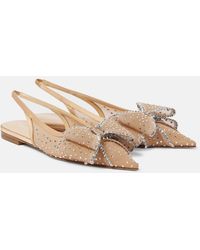 Mach & Mach - Le Cadeau Embellished Tulle Slingback Flats - Lyst