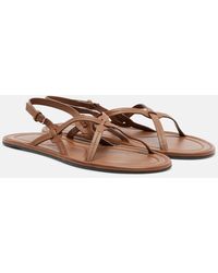 The Row - Malick Strap Leather Sandals - Lyst