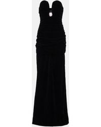 Carolina Herrera - Ruched Velvet Bustier Gown - Lyst
