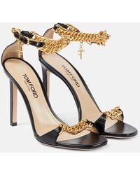 Tom Ford - Zenith 105 Chain-Detail Leather Sandals - Lyst