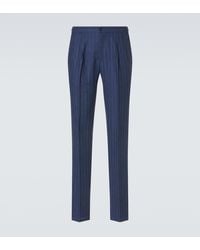 Rubinacci - Pinstripe Wool And Linen Straight Pants - Lyst