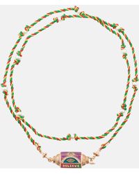 Marie Lichtenberg - Believe 18kt Rose Gold Locket Necklace With Diamonds And Gemstones - Lyst