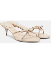 Rene Caovilla - Bow-Detail Crystal-Embellished Sandals - Lyst