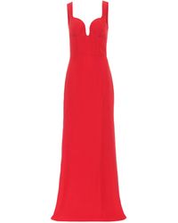 Alexander McQueen Robe longue en crêpe - Rouge