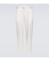 Zegna - Cotton And Wool Straight Pants - Lyst