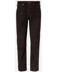 Citizens of Humanity - Winslow Mid-Rise Suede Straight-Leg Pants - Lyst