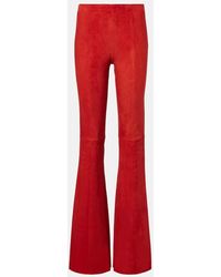 Stouls - Gege High-Rise Suede Flared Pants - Lyst