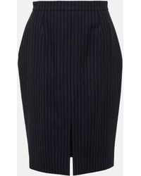 Saint Laurent - Pinstriped Wool Pencil Skirt - Lyst
