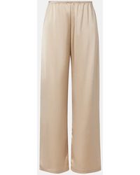 Leset - Barb Mid-Rise Satin Wide-Leg Pants - Lyst