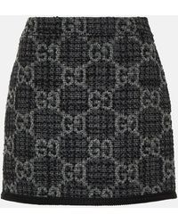 Gucci - Minifalda de tweed de lana y algodon con GG - Lyst