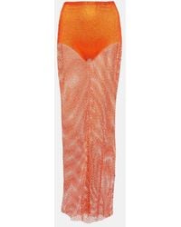 GIUSEPPE DI MORABITO - Crystal-Embellished Mesh Maxi Skirt - Lyst