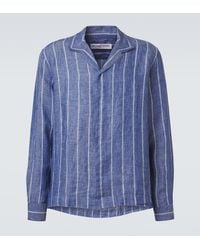 Orlebar Brown - Sylvan Striped Linen Shirt - Lyst