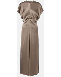 TOTEME - Draped Satin Maxi Dress - Lyst