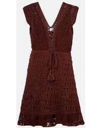 Anna Kosturova - Jennifer Crochet Cotton Minidress - Lyst