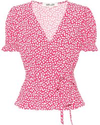 Diane von Furstenberg Wickeltop Emilia aus Crêpe - Pink