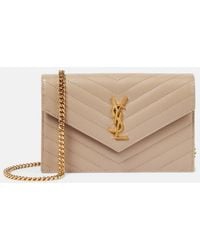 Saint Laurent - Cassandre Matelasse Envelope Leather Wallet On Chain - Lyst