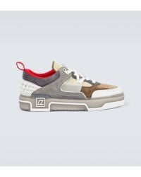 Christian Louboutin - Astroloubi Leather And Suede Sneakers - Lyst