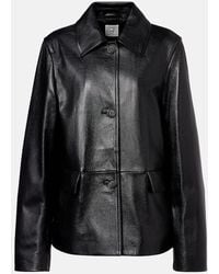 TOTEME - Sleek Calf Leather Jacket With Flap Pockets - Lyst