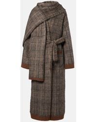 Brunello Cucinelli - Checked Mohair And Wool-Blend Wrap Cardigan - Lyst
