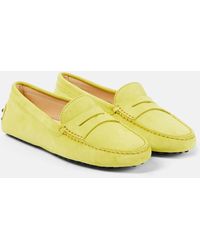 Tod's - Gommino Suede Moccasins - Lyst