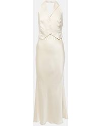 RIXO London - Bridal Estella Open-back Silk Midi Dress - Lyst