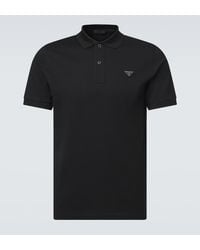 Prada - Cotton Pique Polo Shirt - Lyst