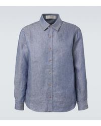 God's True Cashmere - Linen Denim Shirt With Carnelian - Lyst
