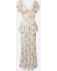 Doen - Amelisse Floral Silk Georgette Maxi Dress - Lyst