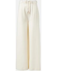 Gabriela Hearst - Gelos Wool And Silk Jacquard Palazzo Pants - Lyst