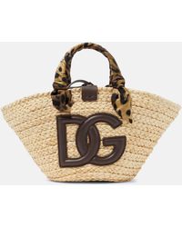 Dolce & Gabbana - Kendra Small Straw Basket Bag - Lyst