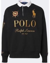 Polo Ralph Lauren - Logo Cotton-Blend Fleece Polo Sweater - Lyst