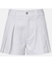 FRAME - The Structural Pleated Denim Shorts - Lyst